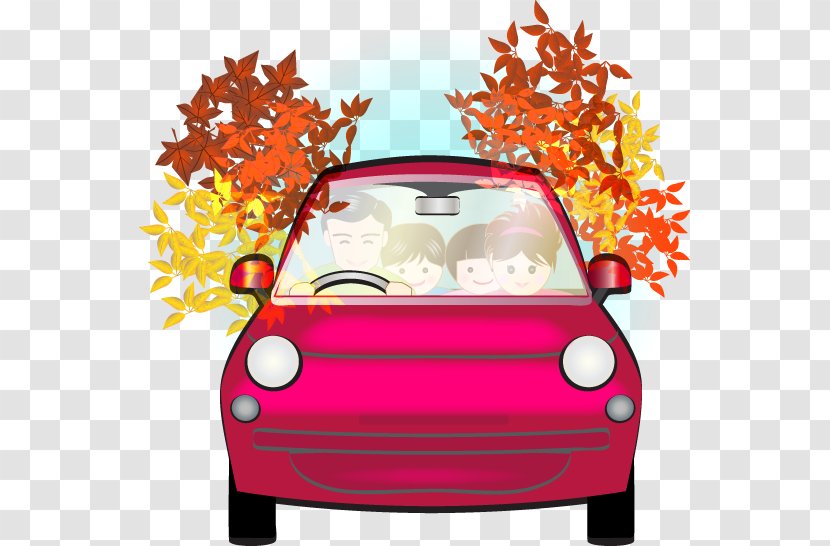 Leisure Car Family Autumn. - Orange - Compact Transparent PNG
