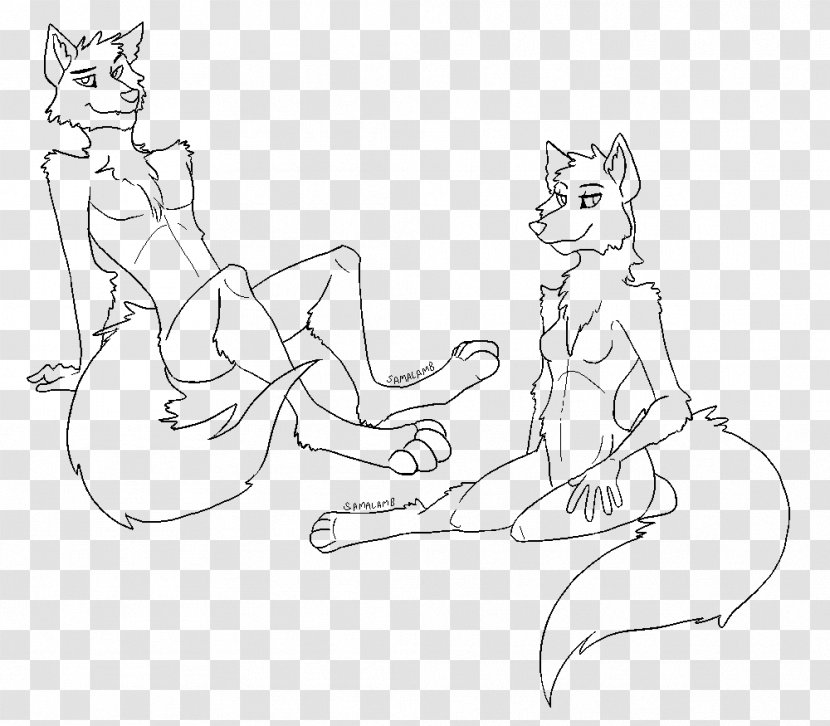 Whiskers DeviantArt Sketch Line Art - Cartoon - Furry Drawing Transparent PNG