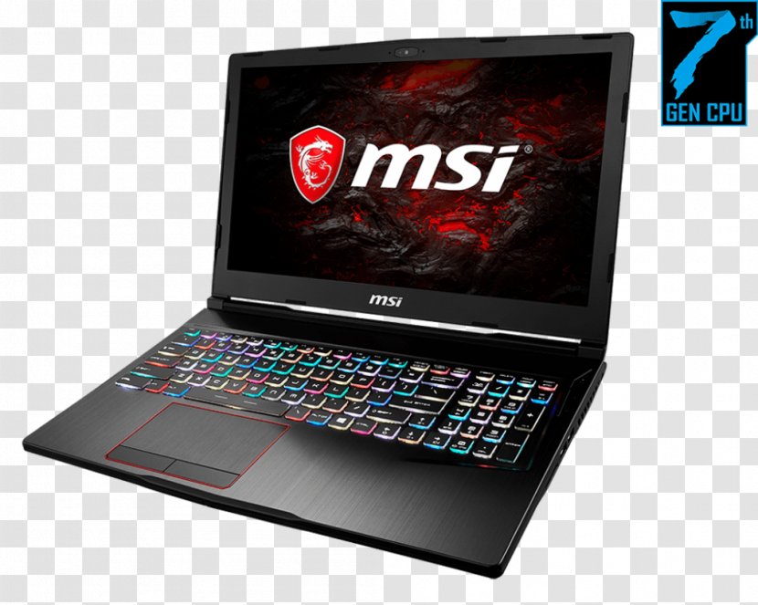 Laptop MSI Intel Core I7 Computer - Netbook Transparent PNG