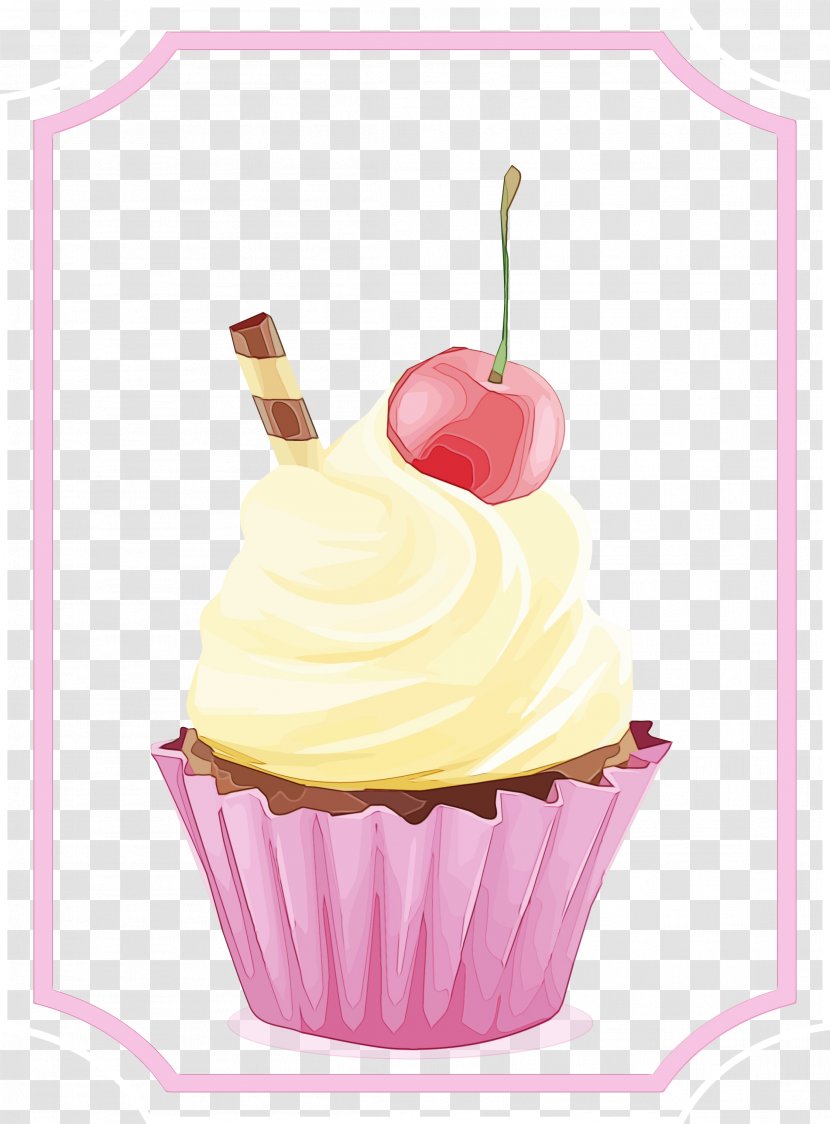 Pink Birthday Cake - Cupcake - Vanilla Decorating Supply Transparent PNG