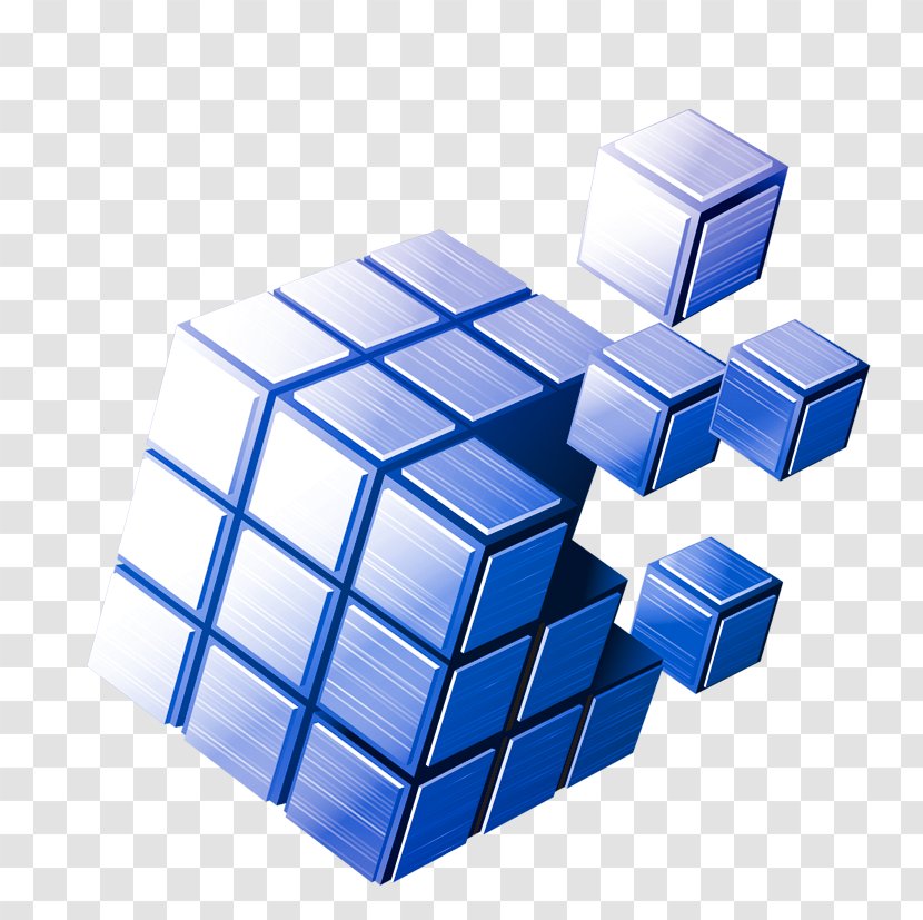 Blue Electronics Information - Cube Material Download Transparent PNG