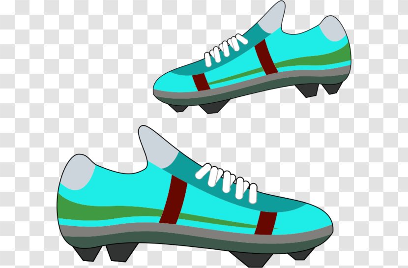 Football Boot Cleat Clip Art Shoe - Turquoise - Receiver Vector Transparent PNG