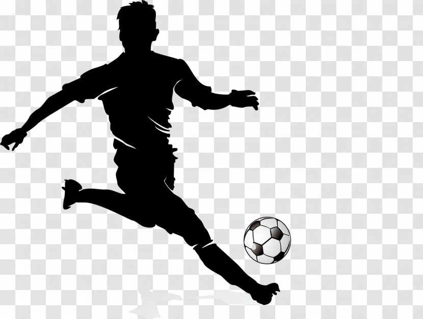 Football Player Dribbling - Joint - Silhouette Transparent PNG
