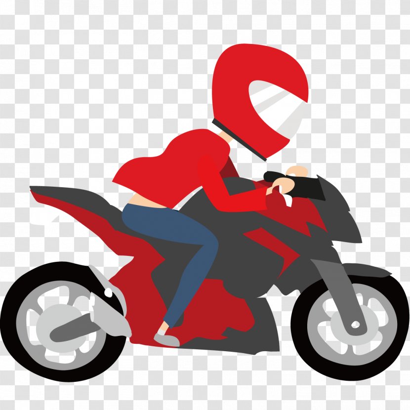 Euclidean Vector Motorcycle Illustration - Motor Vehicle - Red Figures Transparent PNG