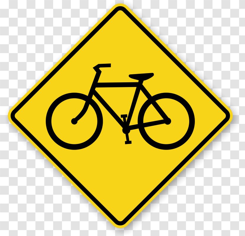 Traffic Sign Bicycle Warning Road - Signage - Signs Images Transparent PNG