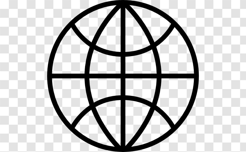 Globe Grid Earth - Black And White Transparent PNG