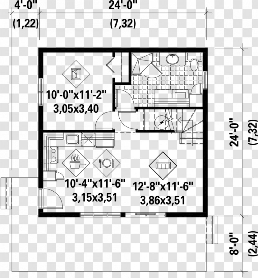 Floor Plan House Storey Tiny Movement - Square Foot - Toilet Transparent PNG