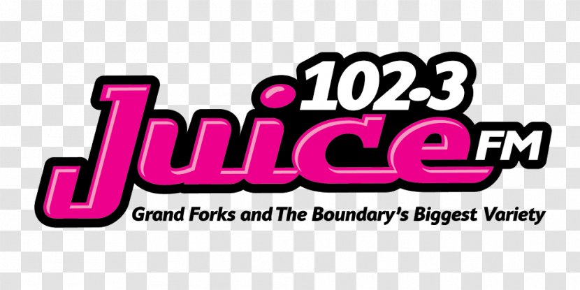 CKGF-2-FM Logo 102.3 Juice FM Vista Radio Grand Forks - Pink Transparent PNG