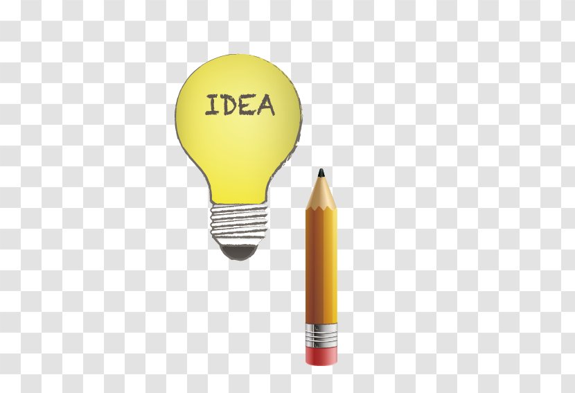 Incandescent Light Bulb Euclidean Vector Pencil - Bulbs And Pencils Transparent PNG