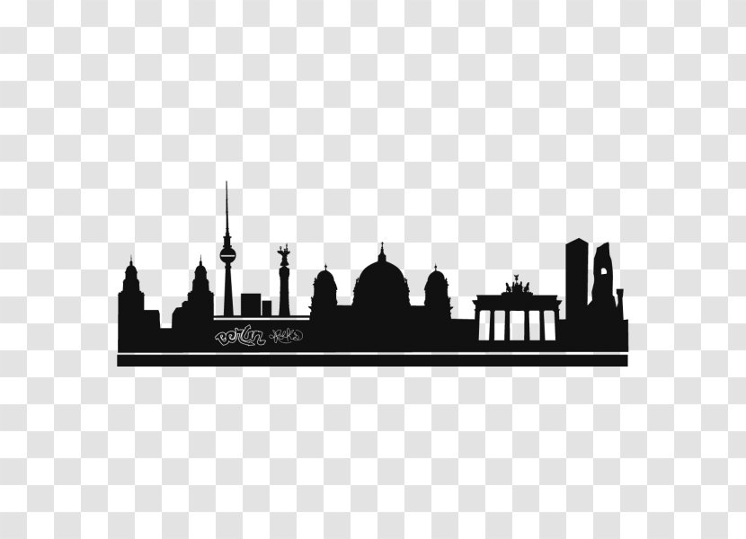 Silhouette City Skyline Phonograph Record Berlin - Wall Decal Transparent PNG