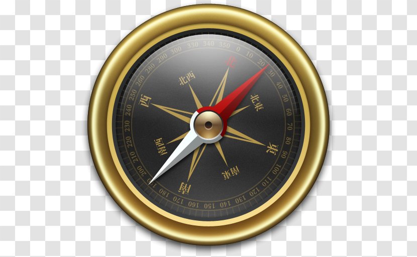 Wheel Measuring Instrument Tool Hardware - Wall Clock - Compass Gold Black Transparent PNG