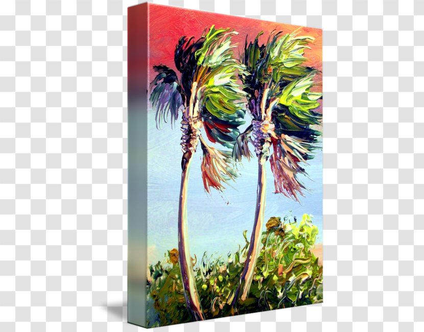 Painting Arecaceae Acrylic Paint Modern Art - Watercolor Palm Leaves Transparent PNG
