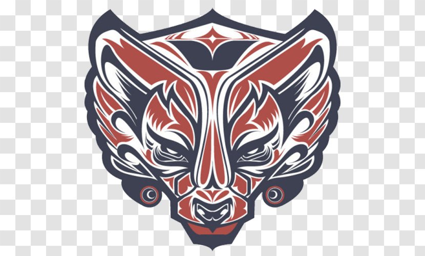 Haida People Graphic Design Idea Drawing - Indigenous Peoples Of The Americas - Red And Blue Lion Pattern Badge Transparent PNG