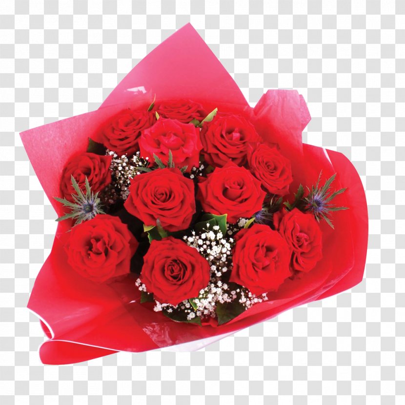 Cut Flowers Garden Roses Floral Design - Plant - Red Rose Bouquet Transparent PNG
