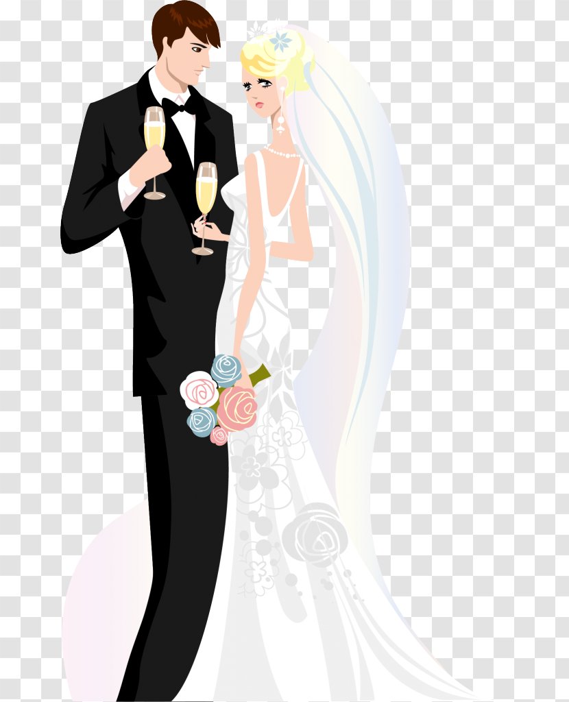 Wedding Invitation Bridegroom Marriage - Tuxedo - Bride Transparent PNG