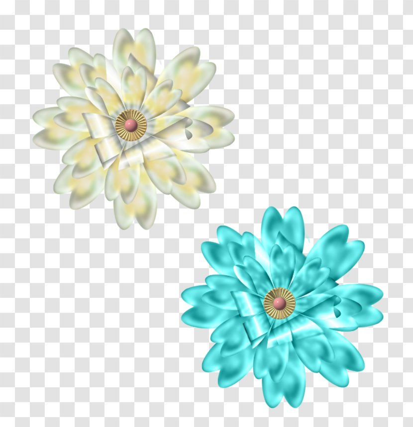 Flower Turquoise Color - Chrysanthemum Transparent PNG