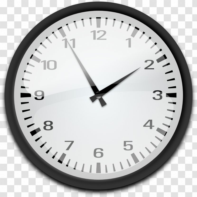 Clock Face Analog Signal Clip Art - Black And White Transparent PNG