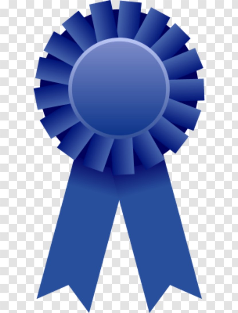 Ribbon Award Prize Clip Art - Electric Blue - Clipart Transparent PNG