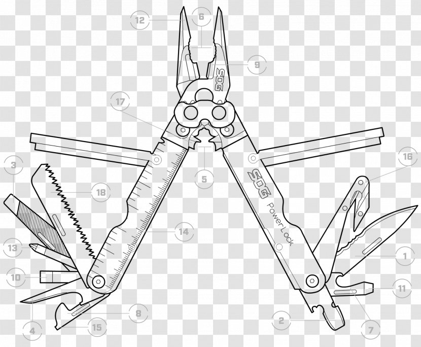 Multi-function Tools & Knives SOG Specialty Tools, LLC Leatherman /m/02csf Line Art - Drawing - White Transparent PNG