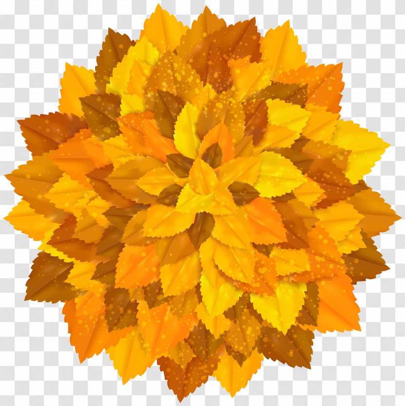 Round Decoration With Autumn Leaves Clipart Image - Sunflower - Safesearch Transparent PNG