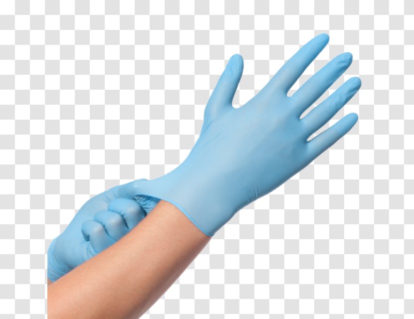 Medical Glove Nitrile Rubber Latex Blue - Finger Transparent PNG
