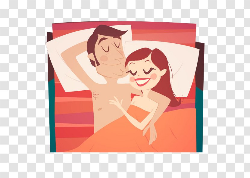 Couple Cartoon Clip Art - Heart - Sleeping Couples Transparent PNG