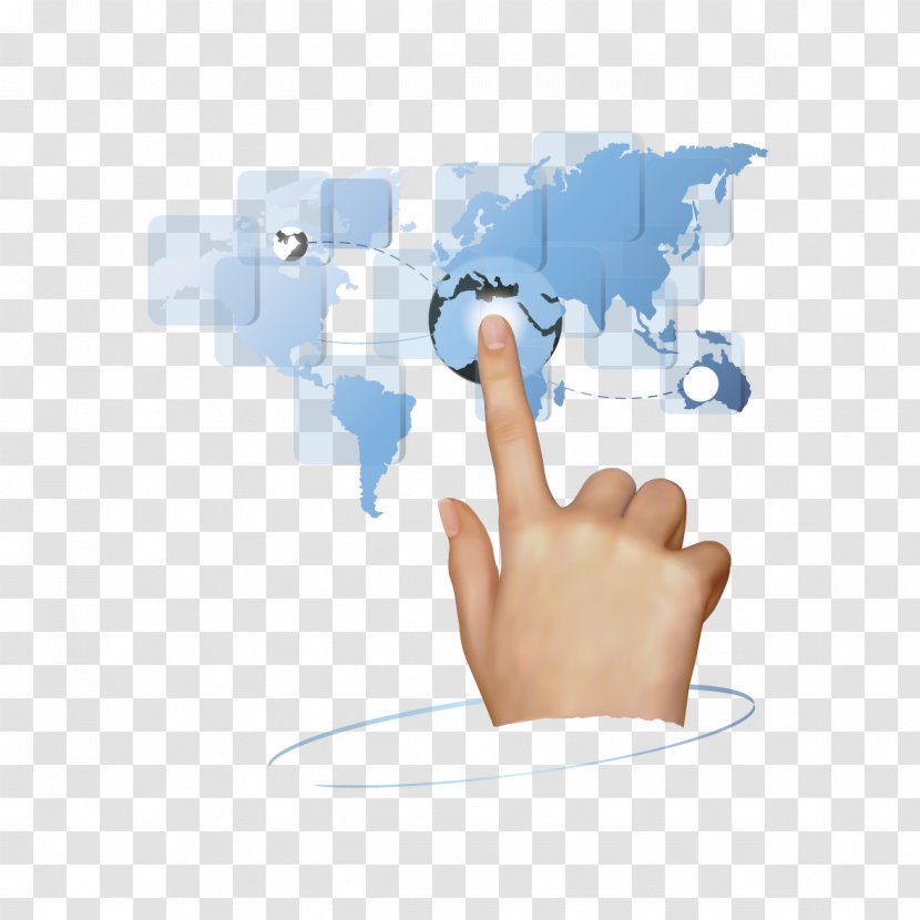 Touchscreen Thumb - Hand & Map Transparent PNG