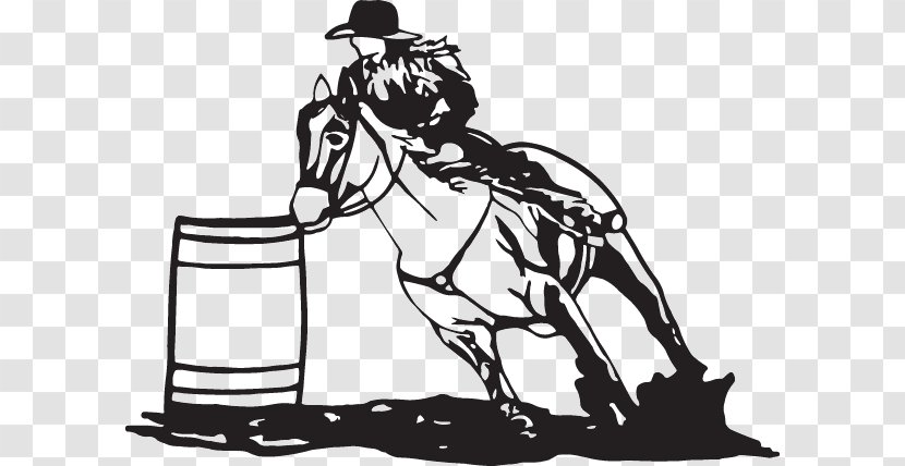 Mustang Bridle Barrel Racing Sticker Decal - Monochrome Transparent PNG