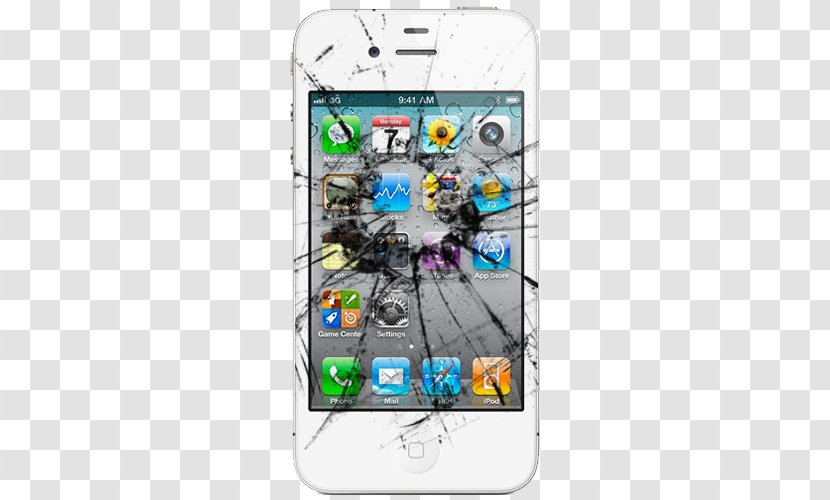 Smartphone Mobile Phone Accessories Apple Unlocked 32 Gb - Weiss - Broken Screen Transparent PNG