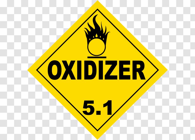 Dangerous Goods Oxidizing Agent Placard United States Department Of Transportation Combustibility And Flammability - HAZMAT Transparent PNG