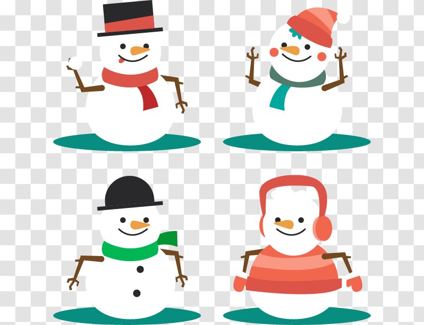 Snowman Winter - Artwork - Four Cute Transparent PNG