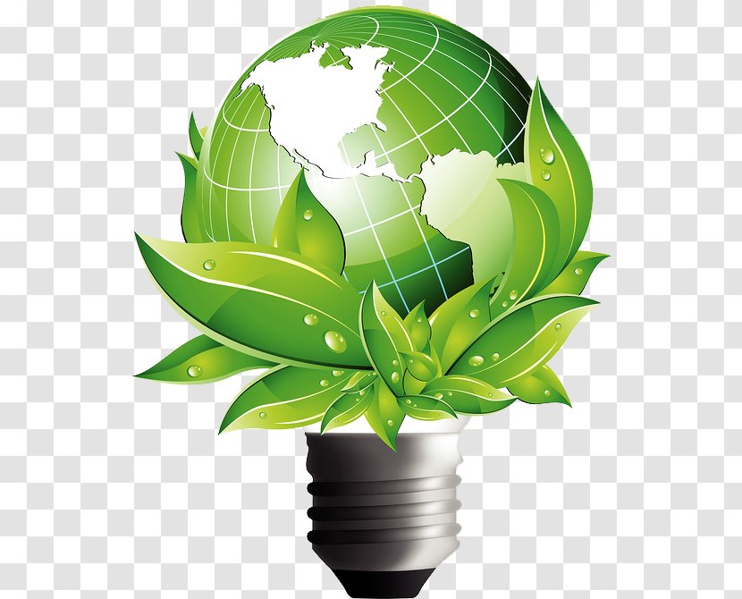 Globe World Energy Business - Green Light Bulb Transparent PNG