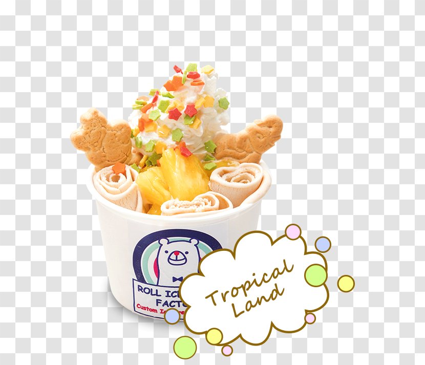 Sundae Roll Ice Cream Factory Fried - Cuisine Transparent PNG