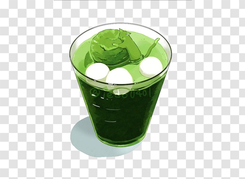 Green Tea Coffee Yum Cha Drink - Cartoon Transparent PNG