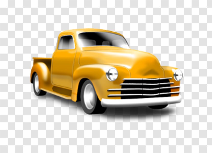 Pickup Truck Classic Car Clip Art - Yellow - Cliparts Transparent PNG
