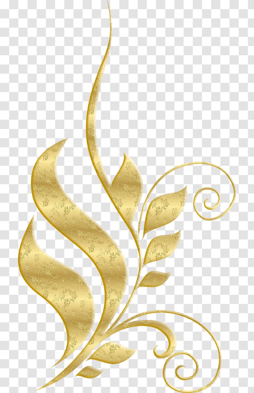 Ornament Graphic Design - Gold - Plant Pattern Transparent PNG