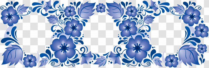 Gzhel Ornament Picture Frames Clip Art - Folk Transparent PNG