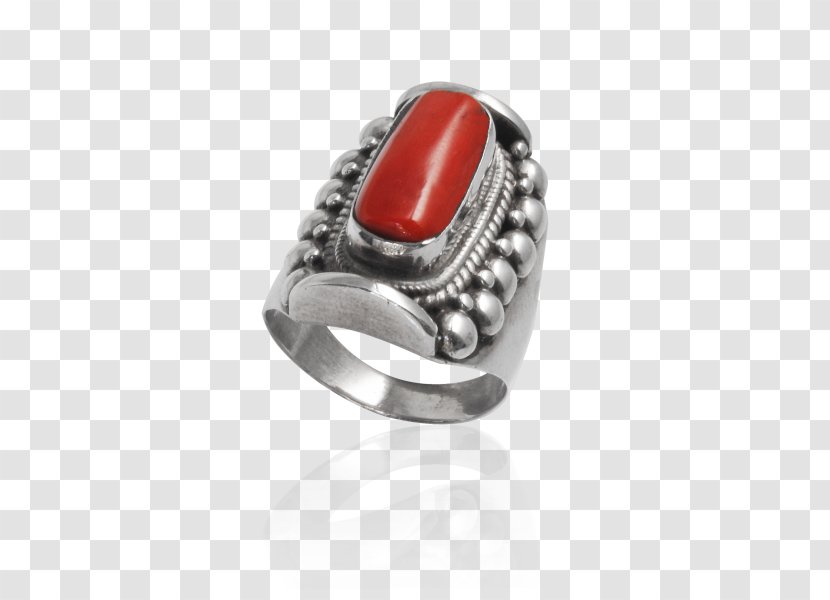 Ring Red Coral Gemstone Silver Jewellery - Bracelet Transparent PNG
