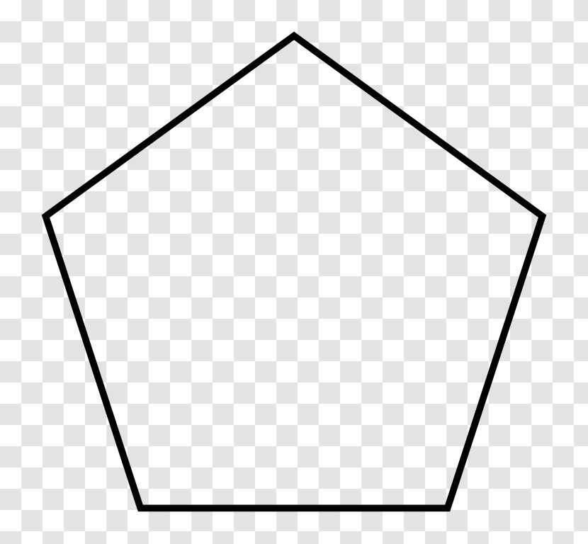 Regular Polygon Pentagon Shape Polytope - Black And White - Quadrilateral Vector Transparent PNG