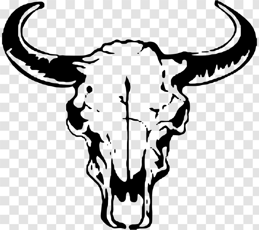 Texas Longhorn Bull Skull Clip Art - Cattle Like Mammal Transparent PNG