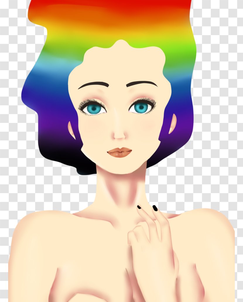 Face Eyebrow Black Hair Coloring - Cartoon - Rainbow Transparent PNG