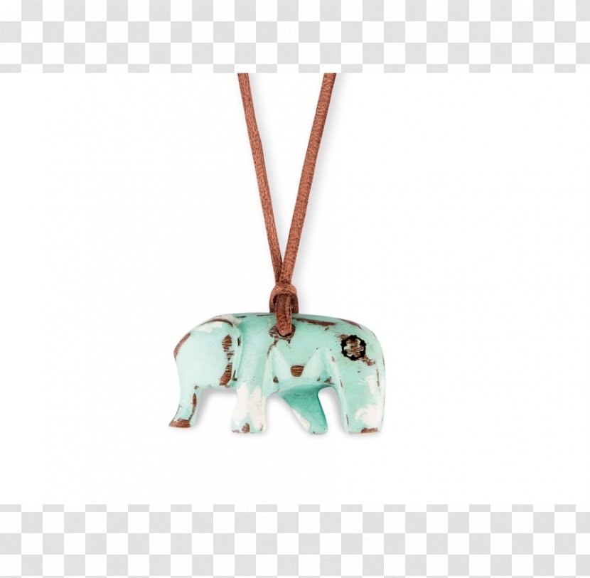 Turquoise Necklace Charms & Pendants Woman Leather - Watercolor - Elephant Ride Transparent PNG