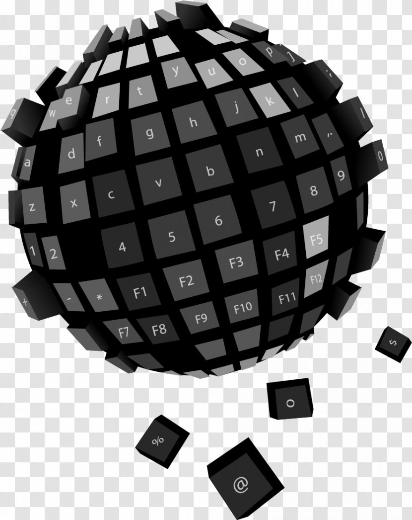 Computer Keyboard - Monochrome - Vector Painted Ball Transparent PNG