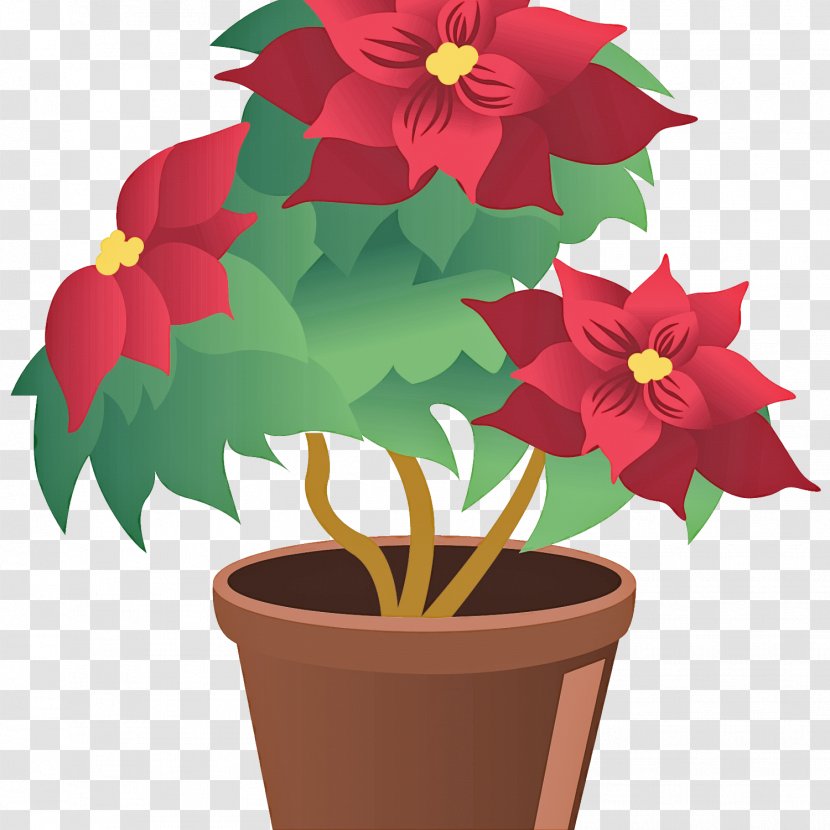 Flower Flowerpot Poinsettia Plant Clip Art - Impatiens - Herbaceous Transparent PNG