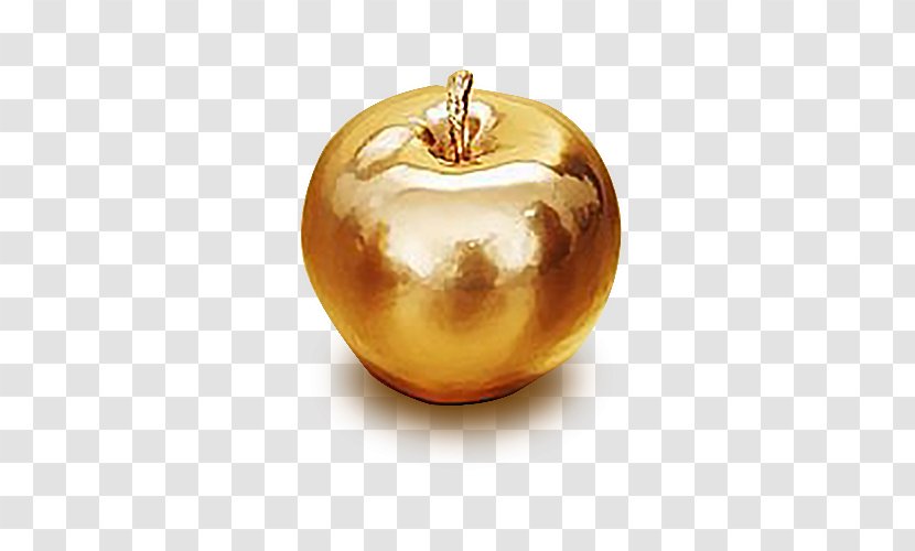 Golden Apple - Decorative Arts - Gold Transparent PNG
