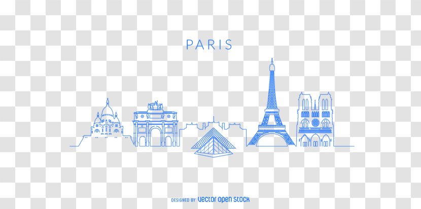 Brand Logo Text Blue - Paris Scenery Transparent PNG