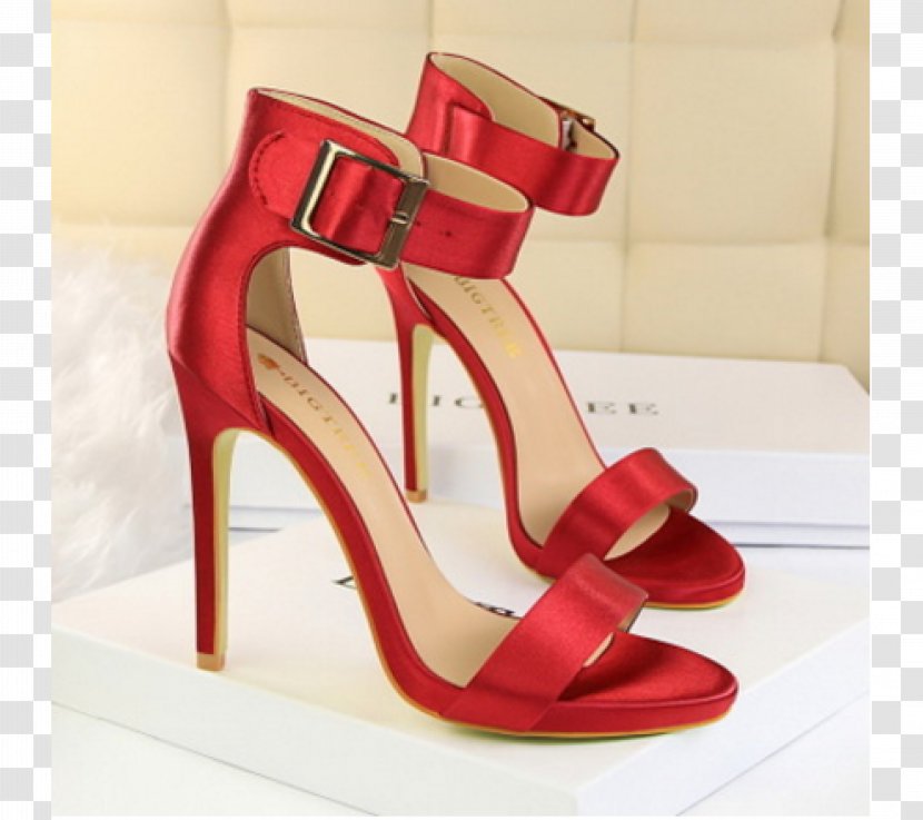 Red High-heeled Shoe Wedding Shoes Court - Basic Pump - Bride Transparent PNG