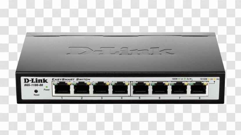 Gigabit Ethernet Power Over D-Link DGS-1100-08 Network Switch - Port - Ieee 8023af Transparent PNG