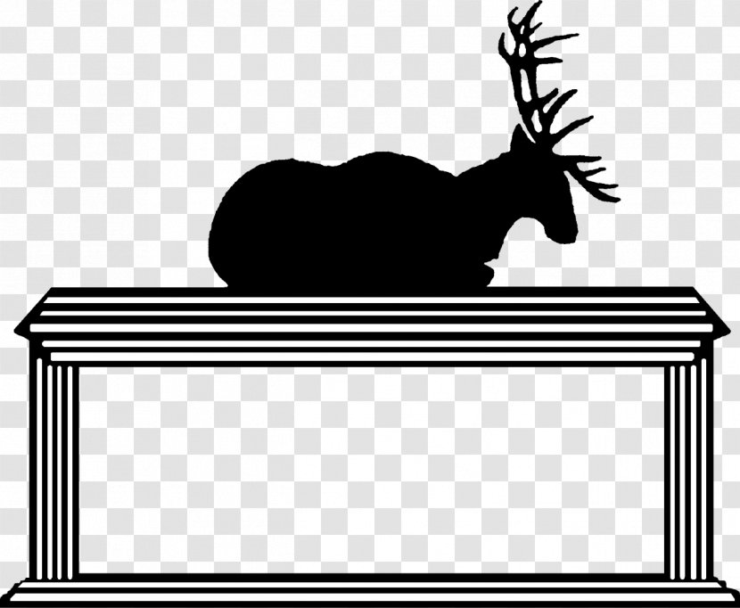 Reindeer Clip Art Silhouette Black Line - Horse Like Mammal - Elks National Foundation Transparent PNG