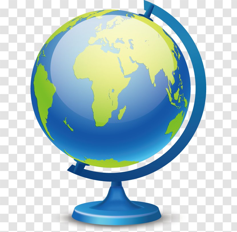 Earth Globe Map - Vector Blue Transparent PNG
